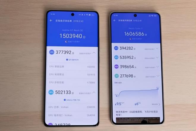 Redmi Turbo3和真我GT Neo6 SE哪个好 Redmi Turbo3和真我GT Neo6 SE对比评测