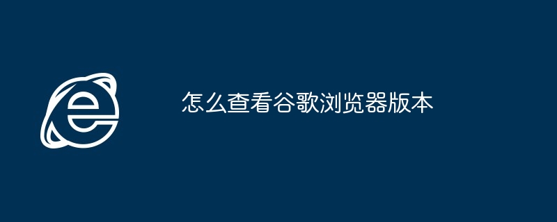 怎么查看谷歌浏览器版本