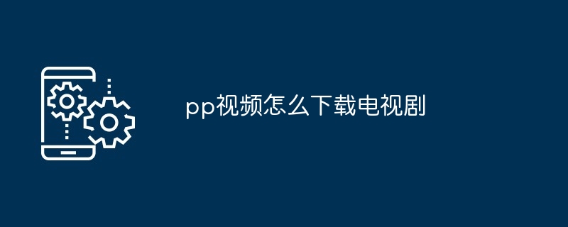 pp视频怎么下载电视剧