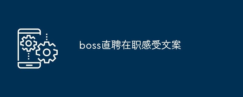 boss直聘在职感受文案