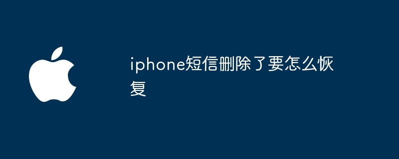 iphone短信删除了要怎么恢复