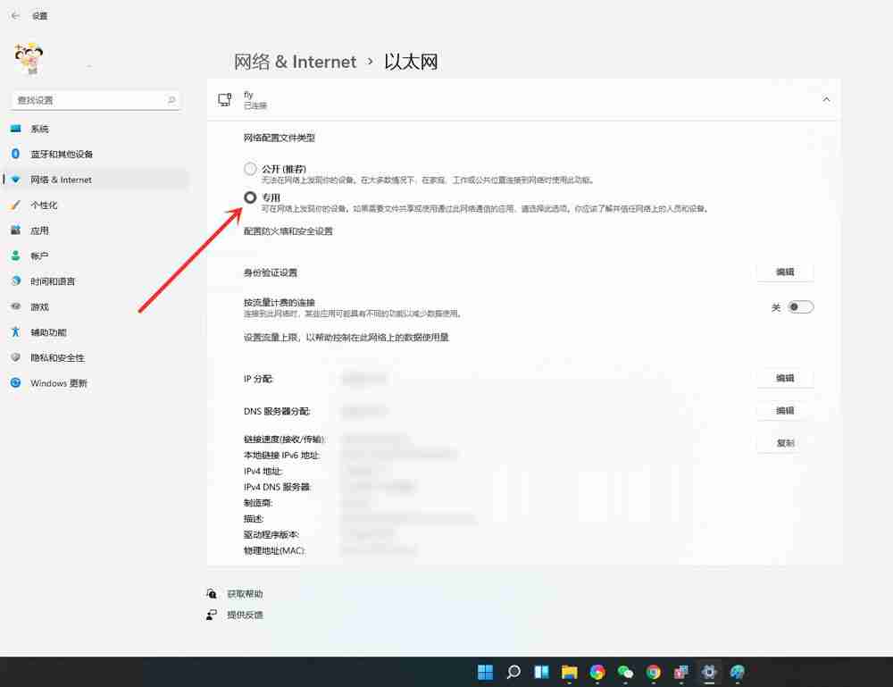 公用网络怎么改成专用网络 win11公用网络改专用网络的方法教程