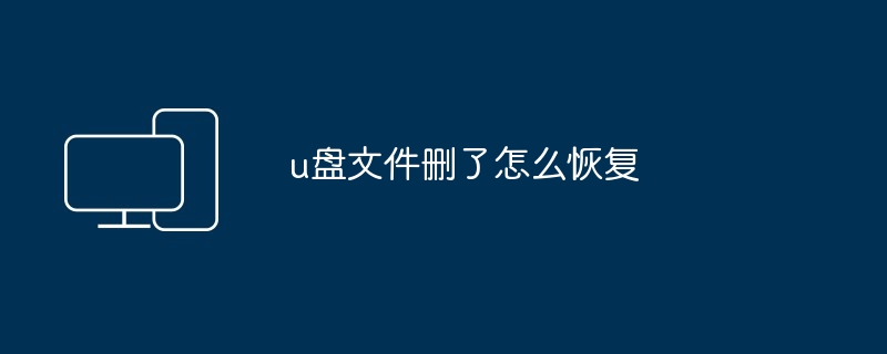 u盘文件删了怎么恢复