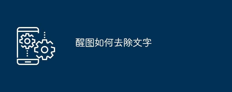 醒图如何去除文字