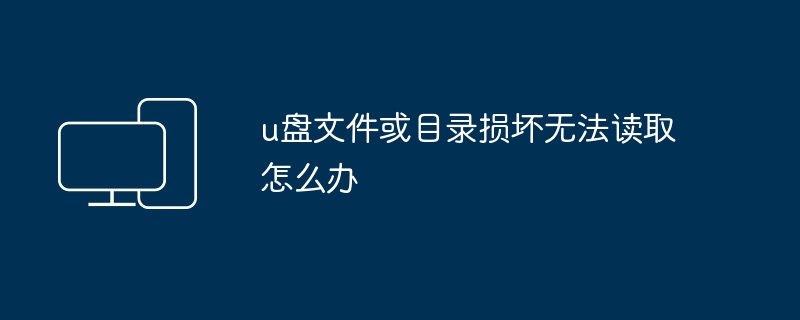 u盘文件或目录损坏无法读取怎么办