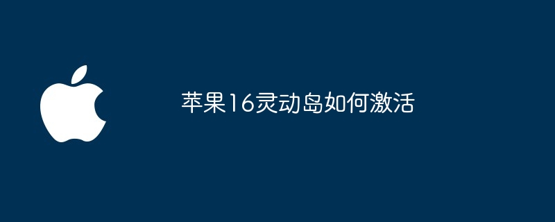 苹果16灵动岛如何激活